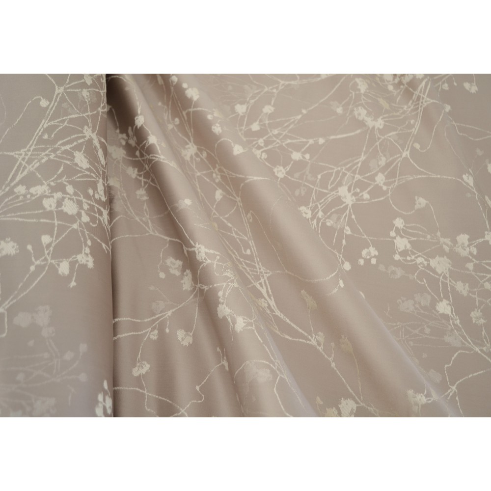 Κουρτίνα έτοιμη ραμμένη  ταφτά ζακάρ Βlossom μπεζ KE 925 (280X220cm)