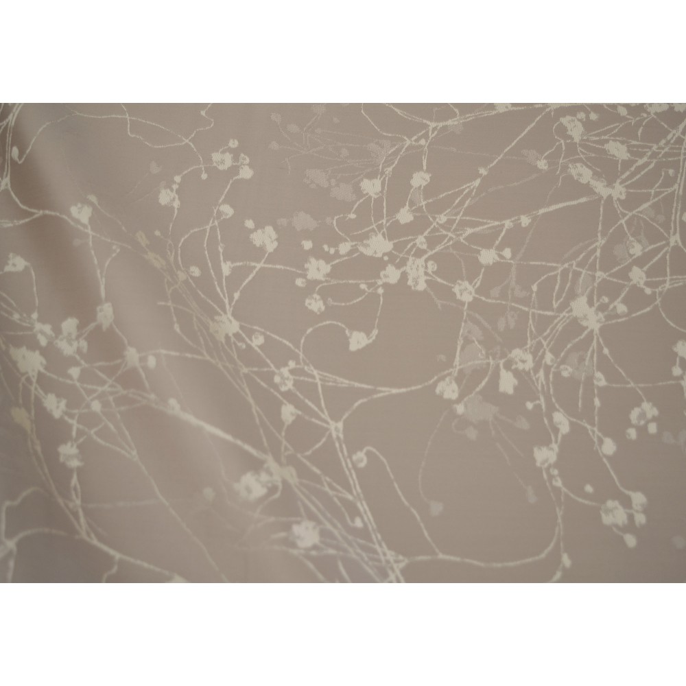 Κουρτίνα έτοιμη ραμμένη  ταφτά ζακάρ Βlossom μπεζ KE 925 (280X220cm)