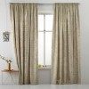 Κουρτίνα έτοιμη ραμμένη  ταφτά ζακάρ Βlossom μπεζ-χρυσό KE 930 (280X220cm)