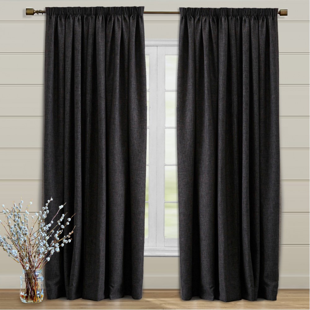 Κουρτίνα με το μέτρο ύφασμα ταφτά  μαύρο CR 100 - CR 100 Κουρτίνα με το μέτρο ύφασμα ταφτά  μαύρο CR 100