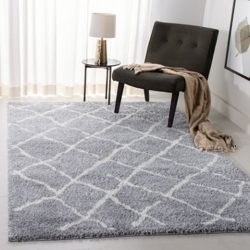 Χαλιά Shaggy Moroccan Berber 662GR Γκρι-ιβουάρ 150x210cm