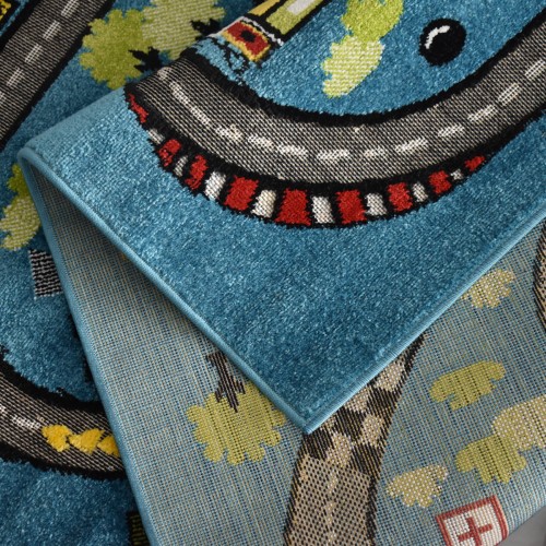 Παιδικό Χαλί-Πατάκι 3D City Adventure M931A 80X150cm - Μπλε