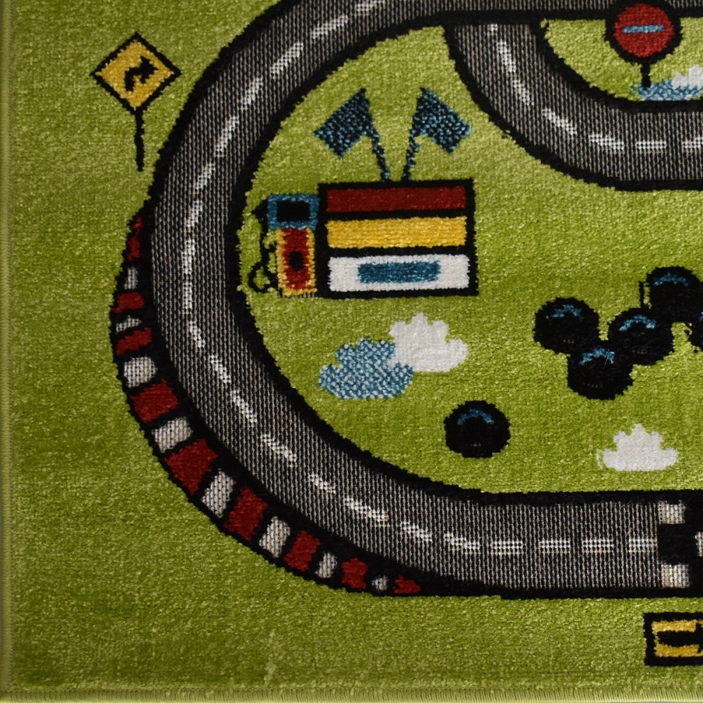 Παιδικό Χαλί-Πατάκι 3D City Adventure M931A 80X150cm - Πράσινο