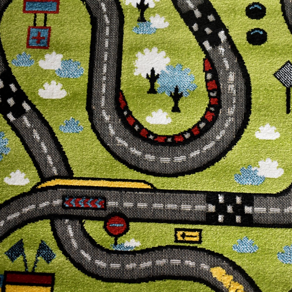 Παιδικό Χαλί-Πατάκι 3D City Adventure M931A 80X150cm - Πράσινο