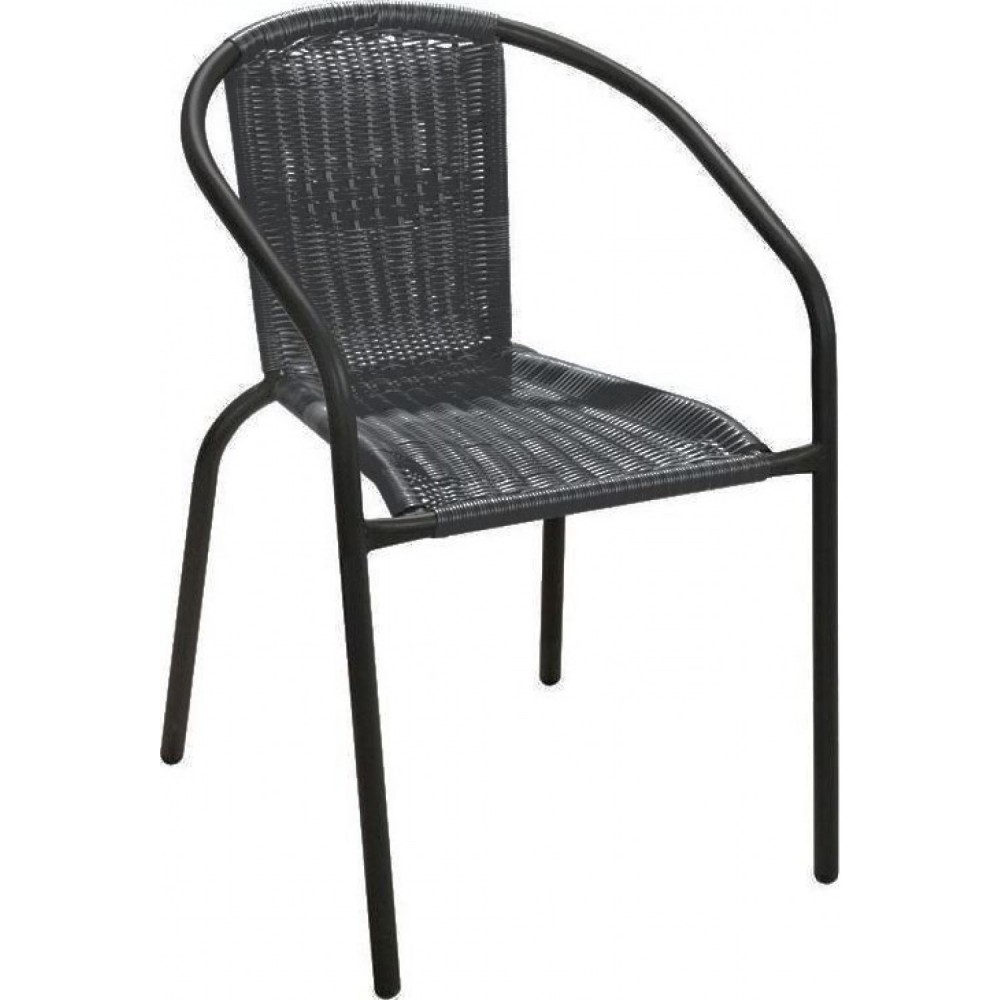 Dianna Σετ έπιπλα κήπου Βεράντας Τραπεζαρία 5τμχ Bistro Wicker-Rattan Γκρι 9633-60-5-1