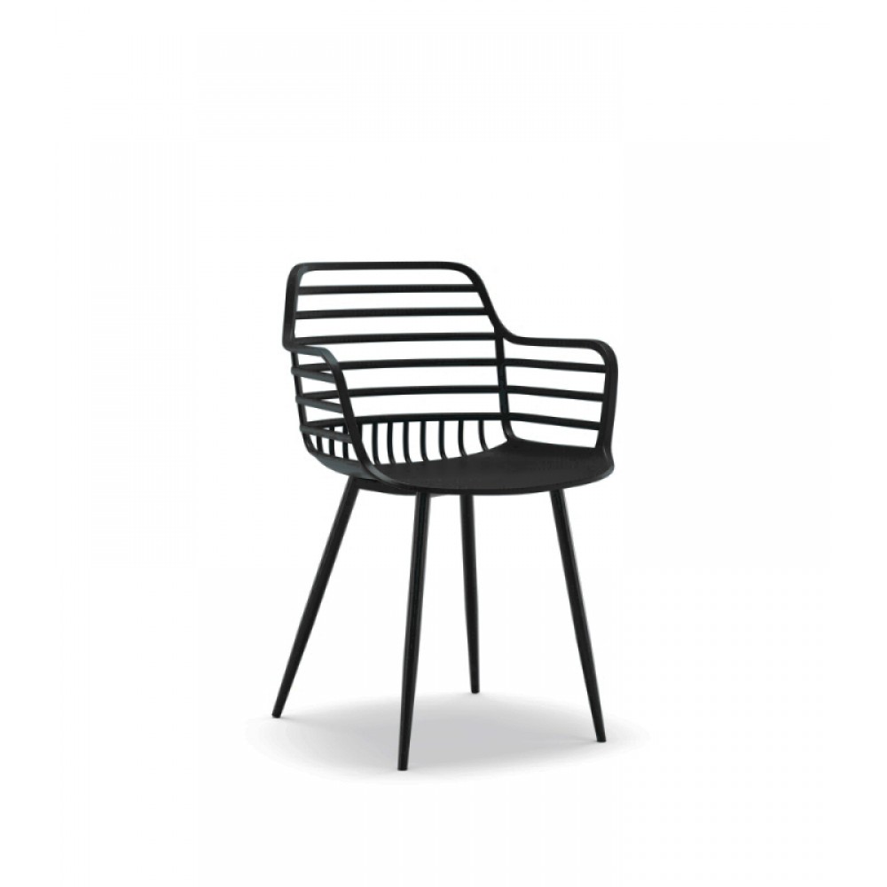 Πολυθρόνα Πολυπροπυλένιου Candy CH534-BLC Μαύρο 52x56.5x81.5cm -005B
