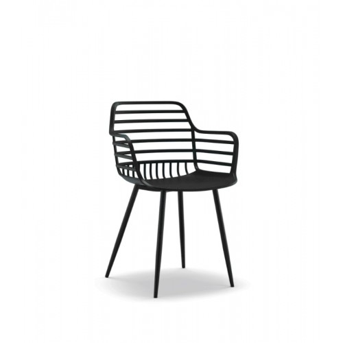 Πολυθρόνα Πολυπροπυλένιου Candy CH534-BLC Μαύρο 52x56.5x81.5cm -005B