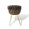 Sydney Velvet Armchair VLT01-BROWN-G Brown with Gold Legs 50x62x83cm