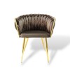 Sydney Velvet Armchair VLT01-BROWN-G Brown with Gold Legs 50x62x83cm