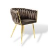 Sydney Velvet Armchair VLT01-BROWN-G Brown with Gold Legs 50x62x83cm Sydney Velvet Armchair VLT01-BROWN-G Brown with Gold Legs 50x62x83cm