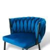 Modern Bar Stool with Velvet Upholstery Moritz VLT04-BLUE Blue with Black Legs 55x58x79 cm Modern Bar Stool with Velvet Upholstery Moritz VLT04-BLUE Blue with Black Legs 55x58x79 cm