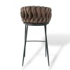 Modern Bar Stool with Velvet Upholstery Moritz VLT04-BROWN Brown with Black Legs 55x58x79cm Modern Bar Stool with Velvet Upholstery Moritz VLT04-BROWN Brown with Black Legs 55x58x79cm