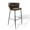 Modern Bar Stool with Velvet Upholstery Moritz VLT04-BROWN Brown with Black Legs 55x58x79cm Modern Bar Stool with Velvet Upholstery Moritz VLT04-BROWN Brown with Black Legs 55x58x79cm