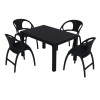 Set (5pcs) Garden and Terrace Dining Table Aria (150x90x75) GRD533-150-5-BLC Black Set (5pcs) Garden and Terrace Dining Table Aria (150x90x75) GRD533-150-5-BLC Black