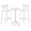 Set (3pcs) Table with 2 Chairs Round 60×60×105cm Elly GRD541-018-WH White Set (3pcs) Table with 2 Chairs Round 60×60×105cm Elly GRD541-018-WH White