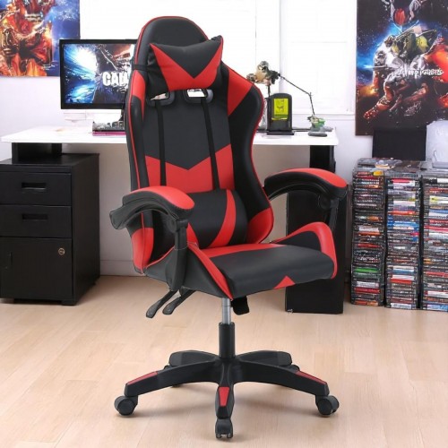 Πολυθρόνα - Καρέκλα Γραφείου Gaming Ανακλινόμενη Δερματίνη CHO-2303-BLRD Μαύρο-Κόκκινο 62x64x126cm