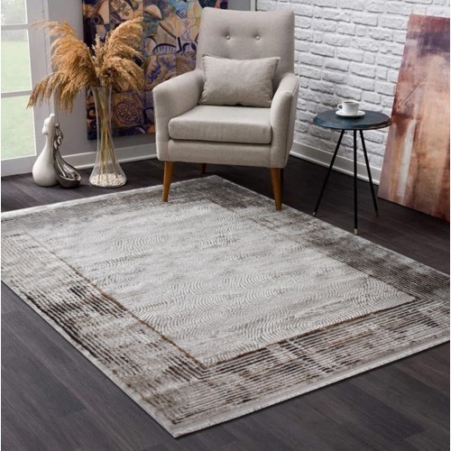 Χαλιά Κλασικά Heatset ανάγλυφα με κρόσσι Halic 200X270cm HL606-BGBR-200 Μπέζ-Καφέ