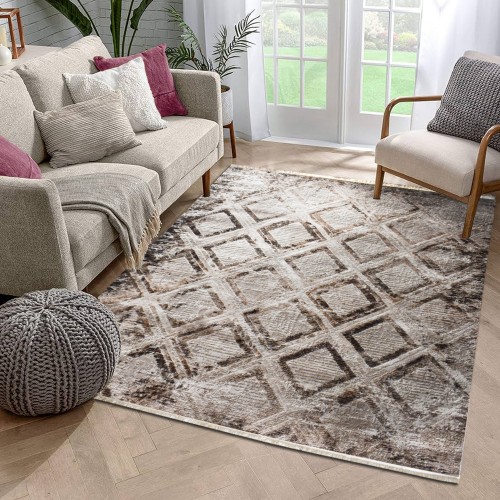 Traditional Carpet Fringe Halic HL615-BGBR-160 Beige-Brown 160X210cm