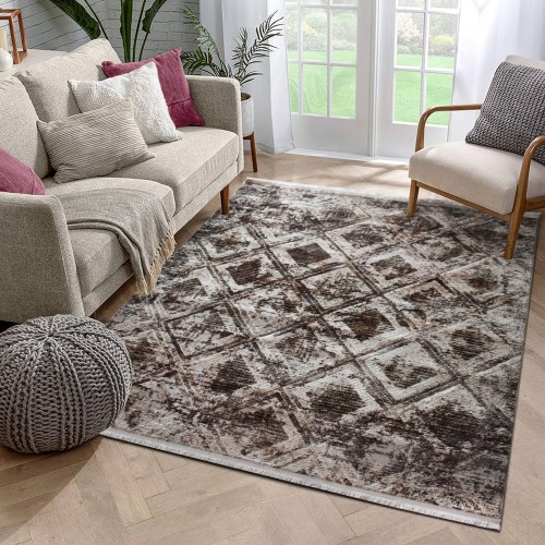 Traditional Carpet Fringe Halic HL615-BR-160 Brown 160X210cm 
