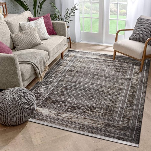 Traditional Carpet Fringe Halic HL620-BR-160 Brown 160X210cm 