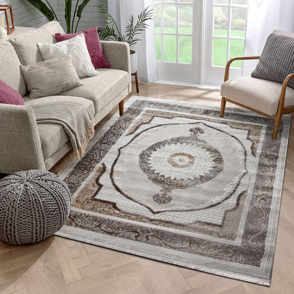 Χαλιά Κλασικά Heatset ανάγλυφα με κρόσσι Halic 160X210cm HL650-BGBR-160 Μπέζ-Καφέ Χαλιά Κλασικά Heatset ανάγλυφα με κρόσσι Halic 160X210cm HL650-BGBR-160 Μπέζ-Καφέ
