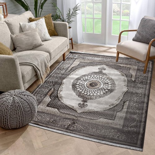 Traditional Carpet Fringe Halic HL650-BR-160 Brown 160X210cm 