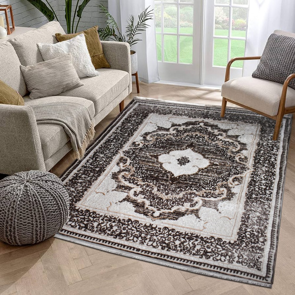Χαλιά Κλασικά Heatset ανάγλυφα με κρόσσι Halic 240X290cm HL621-BR-240 Καφέ Χαλιά Κλασικά Heatset ανάγλυφα με κρόσσι Halic 240X290cm HL621-BR-240 Καφέ