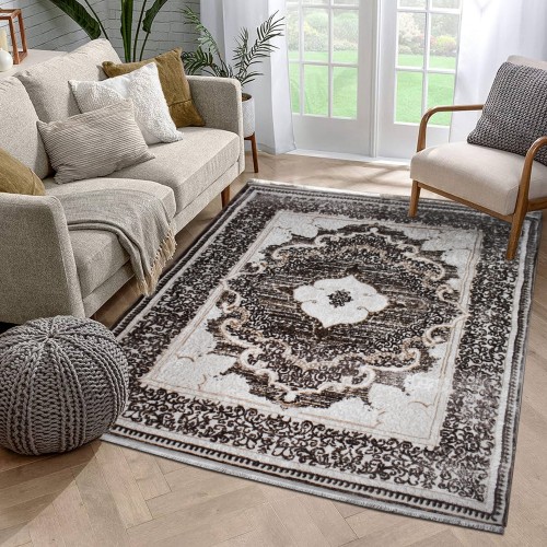 Traditional Carpet Fringe Halic HL621-BR-160 Brown 160X210cm 
